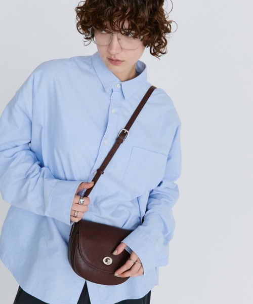arholiday.standard(エーアールホリデースタンダード)の「real leather oval flap shoulder bag / リアルレザーオーバルフラップバッグ(ショルダーバッグ・レディース・ブラウン/ブラック・FREE)」の16枚目の写真
