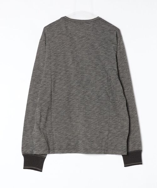 RRL(ダブル アール エル)の「インディゴ ジャカード ヘンリーネック シャツ(Tシャツ/カットソー・メンズ・ブラック系1・S/M/L/XL)」の2枚目の写真