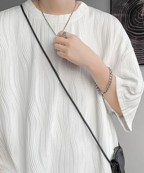 KELVIN(ケルヴァン)の「Ripple Texture Tee リップルテクスチャーTシャツ(Tシャツ/カットソー・メンズ・ホワイト/ブラック/グレー・LARGE/MEDIUM)」の17枚目の写真