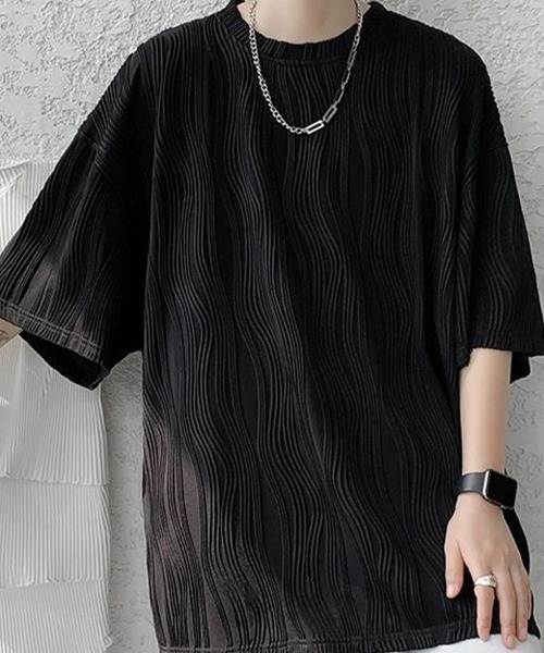 KELVIN(ケルヴァン)の「Ripple Texture Tee リップルテクスチャーTシャツ(Tシャツ/カットソー・メンズ・ホワイト/ブラック/グレー・LARGE/MEDIUM)」の9枚目の写真