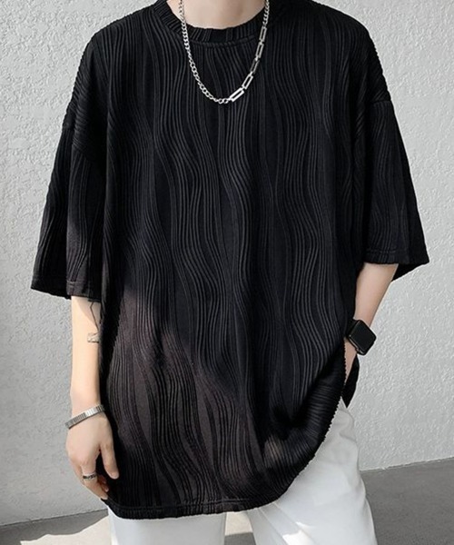 KELVIN(ケルヴァン)の「Ripple Texture Tee リップルテクスチャーTシャツ(Tシャツ/カットソー・メンズ・ホワイト/ブラック/グレー・LARGE/MEDIUM)」の10枚目の写真