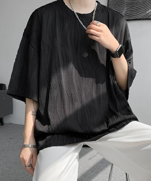 KELVIN(ケルヴァン)の「Ripple Texture Tee リップルテクスチャーTシャツ(Tシャツ/カットソー・メンズ・ホワイト/ブラック/グレー・LARGE/MEDIUM)」の11枚目の写真