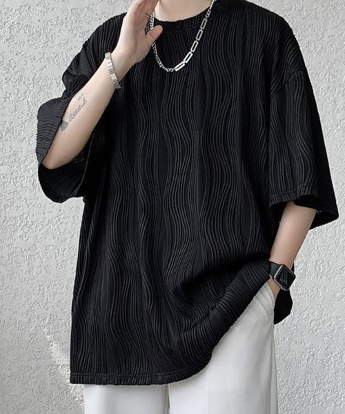 KELVIN(ケルヴァン)の「Ripple Texture Tee リップルテクスチャーTシャツ(Tシャツ/カットソー・メンズ・ホワイト/ブラック/グレー・LARGE/MEDIUM)」の12枚目の写真
