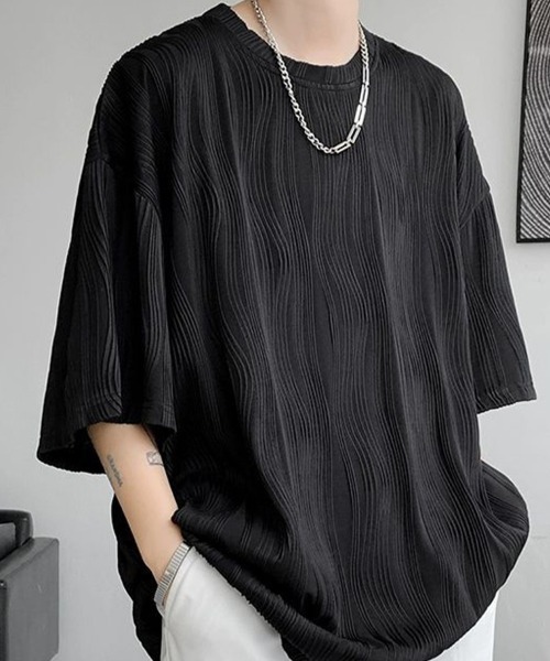 KELVIN(ケルヴァン)の「Ripple Texture Tee リップルテクスチャーTシャツ(Tシャツ/カットソー・メンズ・ホワイト/ブラック/グレー・LARGE/MEDIUM)」の13枚目の写真