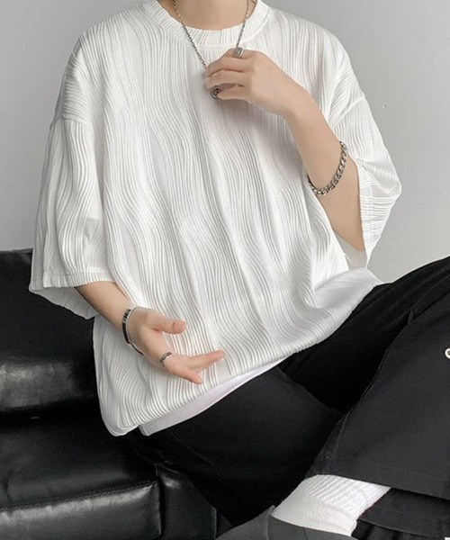 KELVIN(ケルヴァン)の「Ripple Texture Tee リップルテクスチャーTシャツ(Tシャツ/カットソー・メンズ・ホワイト/ブラック/グレー・LARGE/MEDIUM)」の18枚目の写真