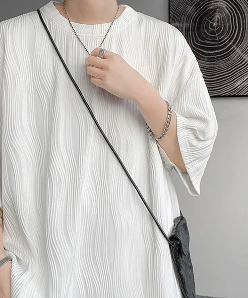 KELVIN(ケルヴァン)の「Ripple Texture Tee リップルテクスチャーTシャツ(Tシャツ/カットソー・メンズ・ホワイト/ブラック/グレー・LARGE/MEDIUM)」の19枚目の写真