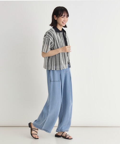 Right-on（ライトオン）の「クロッシェ風レースシャツ（シャツ/ブラウス・レディース・ブラック系3/ダークブラウン系3・05/04）」の7枚目の写真