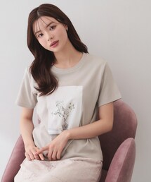 【UV】フラワープリントTシャツ≪洗濯機OK/接触冷感≫