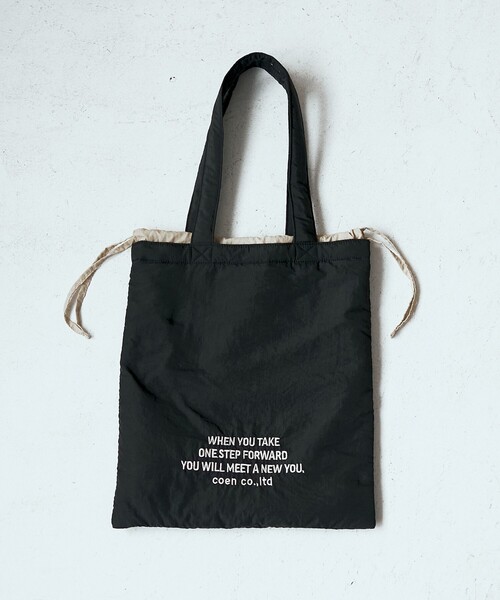 coen(コーエン)の「ロゴ刺繍 配色デザイン巾着トートバッグ(トートバッグ・レディース・コバルトブルー/その他4/ブラック/オリーブ/シルバー/その他7・FREE)」の7枚目の写真