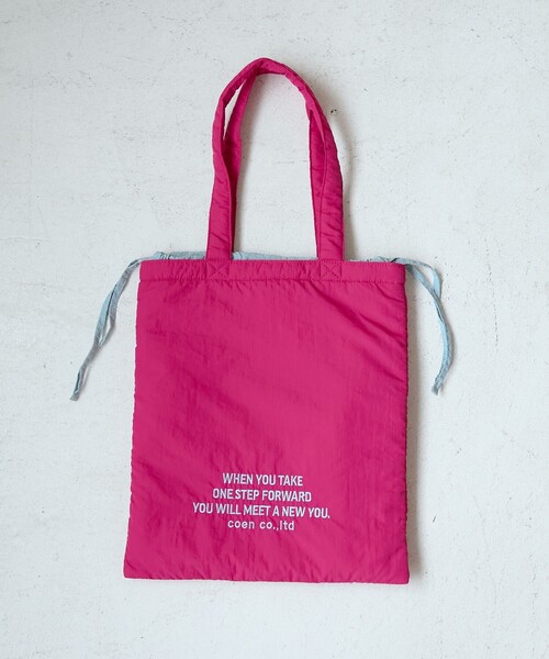 coen(コーエン)の「ロゴ刺繍 配色デザイン巾着トートバッグ(トートバッグ・レディース・コバルトブルー/その他4/ブラック/オリーブ/シルバー/その他7・FREE)」の15枚目の写真