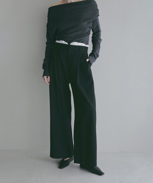 MANOF(マノフ)の「WAIST FRILL 2WAY PANTS(その他パンツ・レディース・ライトグレー/キャメル/ブラック・M/S)」の1枚目の写真