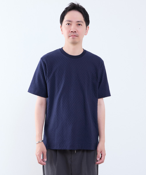 MEN'S MELROSE（メンズメルローズ）の「アーガイルリンクスTシャツ（Tシャツ/カットソー・メンズ・ネイビー/ブラウン/ホワイト・2/4/3）」の13枚目の写真