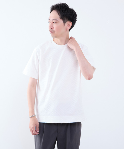 MEN'S MELROSE（メンズメルローズ）の「アーガイルリンクスTシャツ（Tシャツ/カットソー・メンズ・ネイビー/ブラウン/ホワイト・2/4/3）」の4枚目の写真
