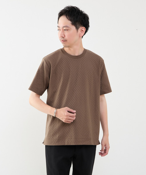 MEN'S MELROSE（メンズメルローズ）の「アーガイルリンクスTシャツ（Tシャツ/カットソー・メンズ・ネイビー/ブラウン/ホワイト・2/4/3）」の10枚目の写真