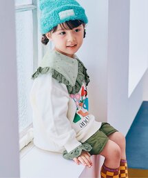 p.premier | おおきいフリル衿とキャンディスリーブのロンT(Tシャツ/カットソー)