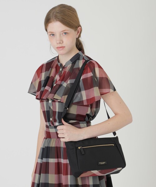 BLUE LABEL CRESTBRIDGE（ブルーレーベルクレストブリッジ）の「パーシャルクレストブリッジチェックナイロンミニショルダー（ショルダーバッグ・レディース・ダークネイビー/ブラック/パープル・FREE）」の22枚目の写真