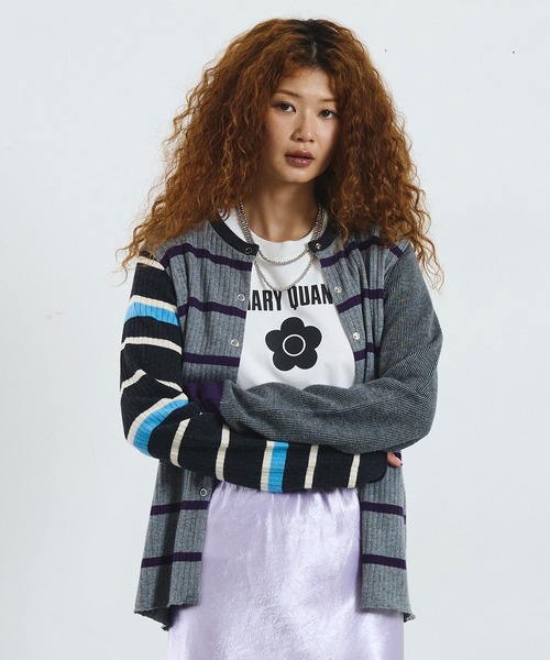 ROSE BUD(ローズバッド)の「CREOLME/MULTI STRIPE KNIT CARDIGAN(ニット/セーター・レディース・グレー/ブラウン・ONE SIZE)」の16枚目の写真
