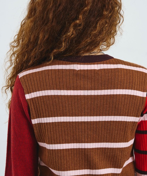 ROSE BUD(ローズバッド)の「CREOLME/MULTI STRIPE KNIT CARDIGAN(ニット/セーター・レディース・グレー/ブラウン・ONE SIZE)」の15枚目の写真