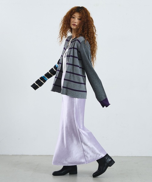 ROSE BUD(ローズバッド)の「CREOLME/MULTI STRIPE KNIT CARDIGAN(ニット/セーター・レディース・グレー/ブラウン・ONE SIZE)」の20枚目の写真