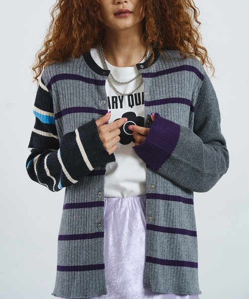 ROSE BUD(ローズバッド)の「CREOLME/MULTI STRIPE KNIT CARDIGAN(ニット/セーター・レディース・グレー/ブラウン・ONE SIZE)」の22枚目の写真