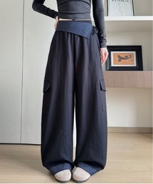 チェック柄ベルト付きカーゴパンツ