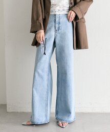 セール】【ベルトがSET/3サイズ展開】ベルト付きカーブワイドデニム