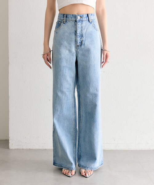 mystic(ミスティック)の「【ai no de】フレアパンツ(デニムパンツ・レディース・レッド/ブルー・SMALL/LARGE/MEDIUM)」の10枚目の写真