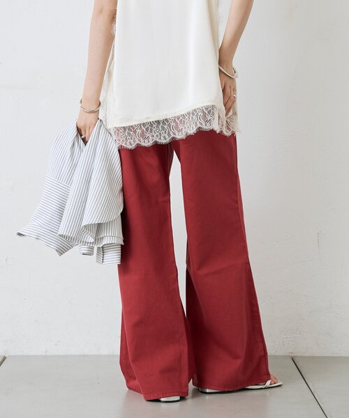 mystic(ミスティック)の「【ai no de】フレアパンツ(デニムパンツ・レディース・レッド/ブルー・SMALL/LARGE/MEDIUM)」の19枚目の写真