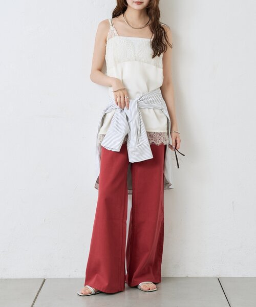 mystic(ミスティック)の「【ai no de】フレアパンツ(デニムパンツ・レディース・レッド/ブルー・SMALL/LARGE/MEDIUM)」の20枚目の写真