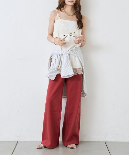 mystic(ミスティック)の「【ai no de】フレアパンツ(デニムパンツ・レディース・レッド/ブルー・SMALL/LARGE/MEDIUM)」の21枚目の写真