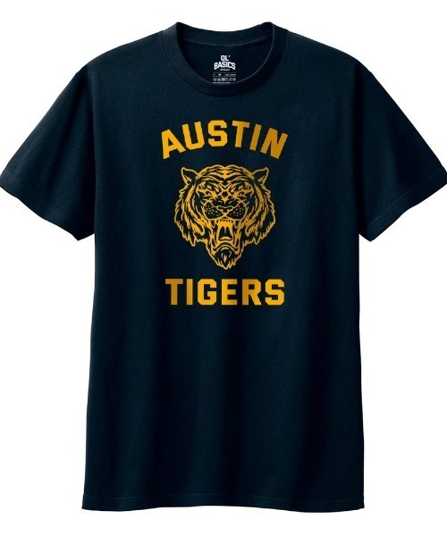 Ol' Basics(オールベーシックス)の「Ol' Basics(オール・ベーシックス) 半袖Tシャツ AUSTIN ロゴ タイガー プリント 5.6オンス トップス カットソー レディース(Tシャツ/カットソー・レディース・オートミール/バーガンディー/イエロー系/ネイビー・M/L)」の2枚目の写真