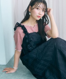 新色追加】＜大きいサイズ＞リボン付花柄フリルワンピース marun