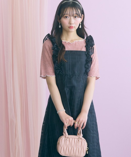 marun(マルン)の「<大きいサイズ>シアーチェックキャミワンピース marun(ワンピース・レディース・ブラック/グリーン・3L/LL/L/5L/4L)」の18枚目の写真