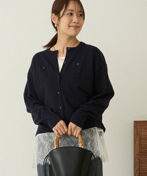 Aunely（オーネリー）の「【Aunely】〈パチレスニットシリーズ〉さらっと羽織れるクルーネックカーディガン（カーディガン/ボレロ）」