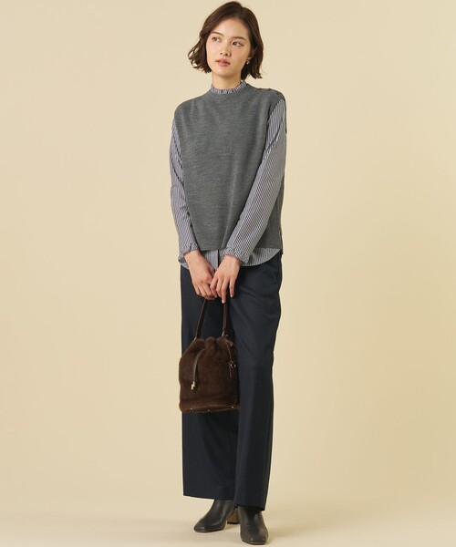 J.PRESS(ジェイプレス)の「【プラスワンアイテムに】DRALON MERINO ニット ベスト(ベスト・レディース・ピーコックグリーン系/ベージュ系/ネイビー系/ライトグレー系/ダークブラウン系・T13/T15)」の9枚目の写真