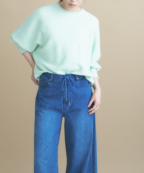 cloenc(クロエンス)の「【WEB限定カラーあり】ドルマンスリーブニット 美フォルム 10色展開(ニット/セーター・レディース・チャコール/ピンク系その他/ワインレッド/ベージュ系その他7/ベージュ系8/グレー系4/オフホワイト/ライトグリーン系/ブルー系5/ライトイエロー系9・02/00)」の6枚目の写真