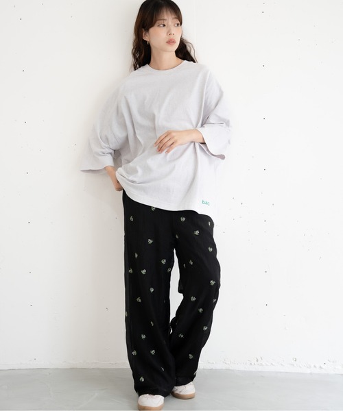 bashful base Oriental(バッシュフルベースオリエンタル)の「【bbO】ボタニカルフラワー刺繍イージーパンツ(その他パンツ・レディース・ブラウン/アイボリー/ブラック・FREE)」の12枚目の写真