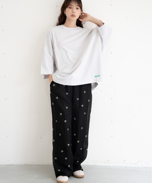 bashful base Oriental(バッシュフルベースオリエンタル)の「【bbO】ボタニカルフラワー刺繍イージーパンツ(その他パンツ・レディース・ブラウン/アイボリー/ブラック・FREE)」の13枚目の写真