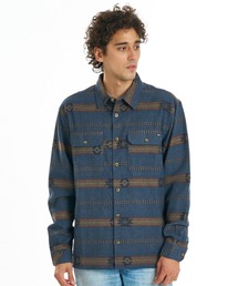 BILLABONG メンズ OFFSHORE JACQUARD FLANNEL 長袖シャツ 【2026年秋冬モデル】/ビラボンネイティブテイストジャガード柄シャツ