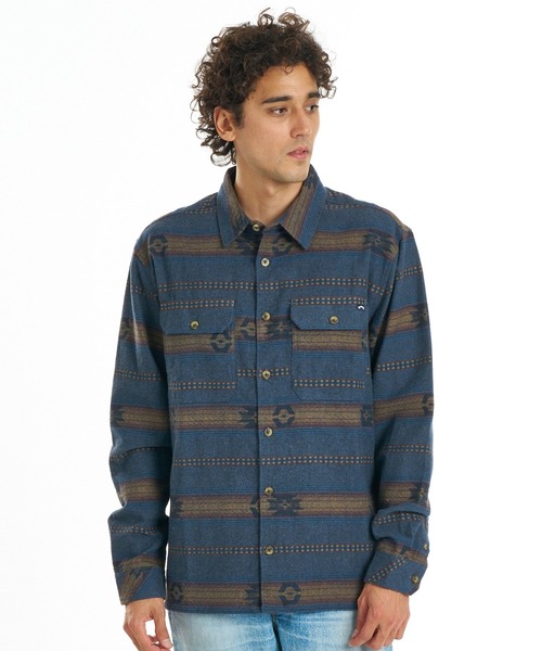 BILLABONG(ビラボン)の「BILLABONG メンズ OFFSHORE JACQUARD FLANNEL 長袖シャツ 【2026年秋冬モデル】/ビラボンネイティブテイストジャガード柄シャツ(シャツ/ブラウス・メンズ・ブルー系その他/クリーム・X-LARGE/LARGE/MEDIUM)」の1枚目の写真