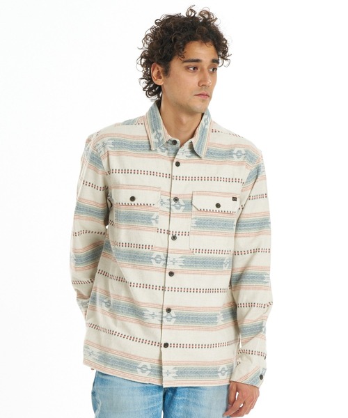 BILLABONG(ビラボン)の「BILLABONG メンズ OFFSHORE JACQUARD FLANNEL 長袖シャツ 【2026年秋冬モデル】/ビラボンネイティブテイストジャガード柄シャツ(シャツ/ブラウス・メンズ・ブルー系その他/クリーム・X-LARGE/LARGE/MEDIUM)」の2枚目の写真