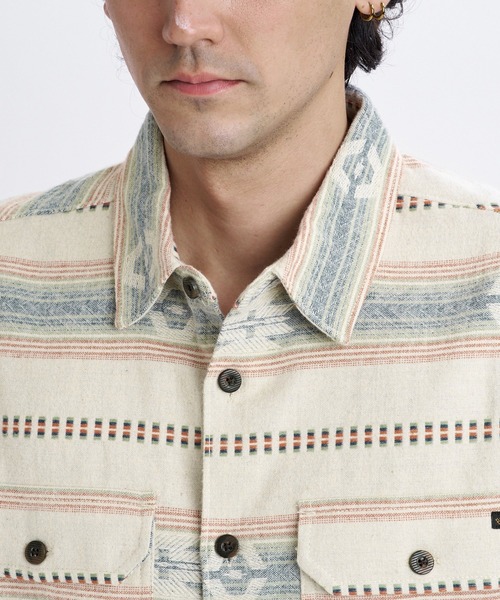 BILLABONG(ビラボン)の「BILLABONG メンズ OFFSHORE JACQUARD FLANNEL 長袖シャツ 【2026年秋冬モデル】/ビラボンネイティブテイストジャガード柄シャツ(シャツ/ブラウス・メンズ・ブルー系その他/クリーム・X-LARGE/LARGE/MEDIUM)」の5枚目の写真