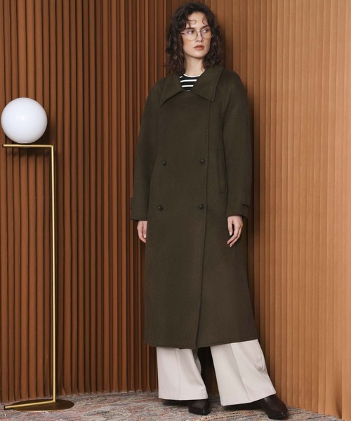 ELFRANK(エルフランク)の「【2026AW】【上質ウール70%】3WAY襟アレンジロングコート(ステンカラーコート・レディース・チャコールグレー/キャメル/カーキ/ブラウン・FREE)」の3枚目の写真