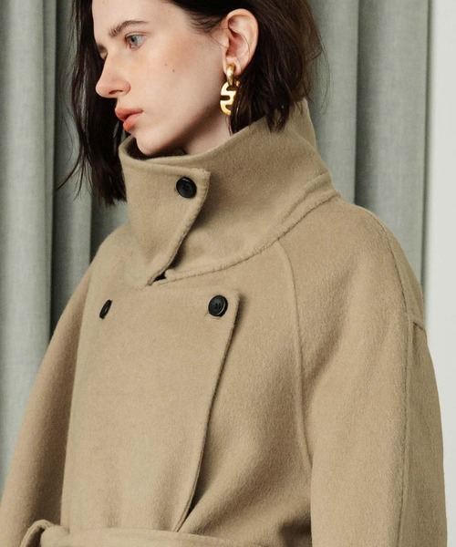 ELFRANK(エルフランク)の「【2026AW】【上質ウール70%】3WAY襟アレンジロングコート(ステンカラーコート・レディース・チャコールグレー/キャメル/カーキ/ブラウン・FREE)」の6枚目の写真