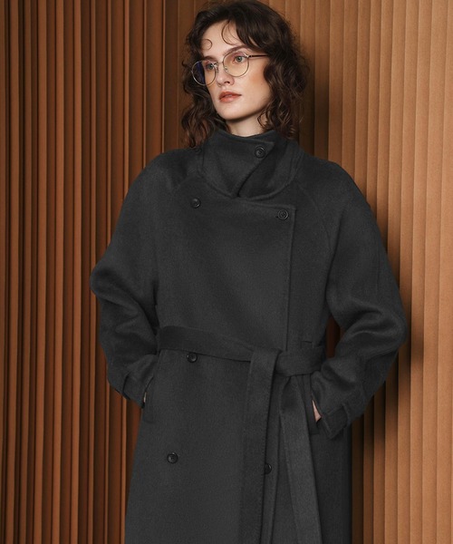 ELFRANK(エルフランク)の「【2026AW】【上質ウール70%】3WAY襟アレンジロングコート(ステンカラーコート・レディース・チャコールグレー/キャメル/カーキ/ブラウン・FREE)」の18枚目の写真