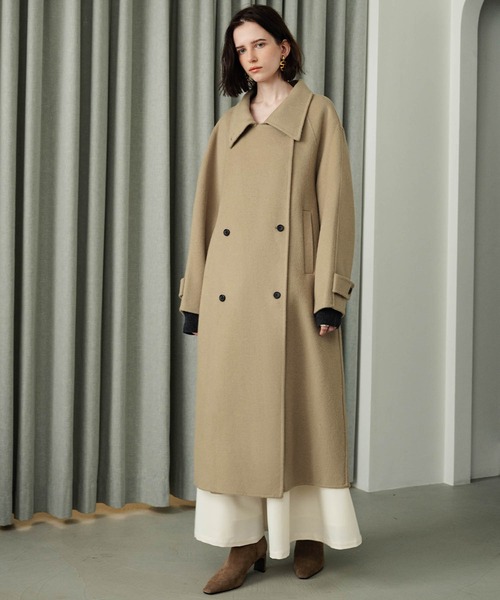 ELFRANK(エルフランク)の「【2026AW】【上質ウール70%】3WAY襟アレンジロングコート(ステンカラーコート・レディース・チャコールグレー/キャメル/カーキ/ブラウン・FREE)」の20枚目の写真