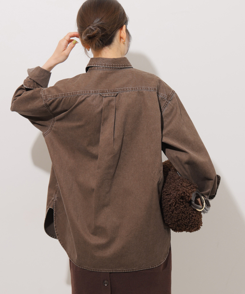 JOURNAL STANDARD relume(ジャーナルスタンダード レリューム)の「《追加7 / 新色》9oz デニムワークシャツ(シャツ/ブラウス・レディース・ブラウン/ブルー・FREE)」の9枚目の写真