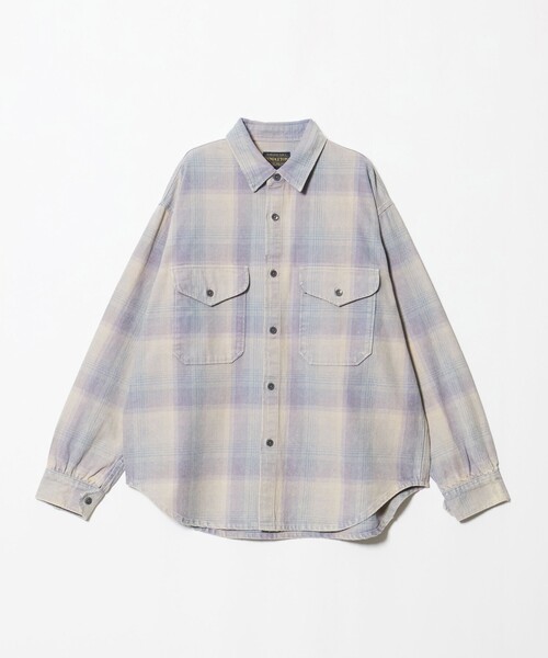 PENDLETON(ペンドルトン)の「<PENDLETON × CGS.>ダメージ ネル チェック シャツ(シャツ/ブラウス・メンズ・ライトグレー/ベージュ・XL/L/M/S)」の2枚目の写真