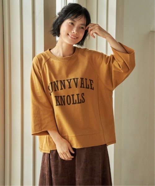 LBC(エルビーシー)の「ミニ裏毛切り替え七分袖プルオーバー(Tシャツ/カットソー・レディース・グレー/マスタード/チャコール・M/L)」の4枚目の写真