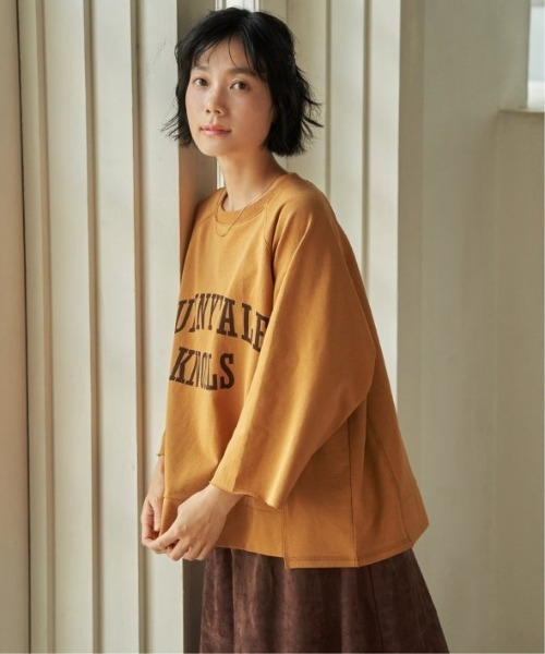 LBC(エルビーシー)の「ミニ裏毛切り替え七分袖プルオーバー(Tシャツ/カットソー・レディース・グレー/マスタード/チャコール・M/L)」の13枚目の写真